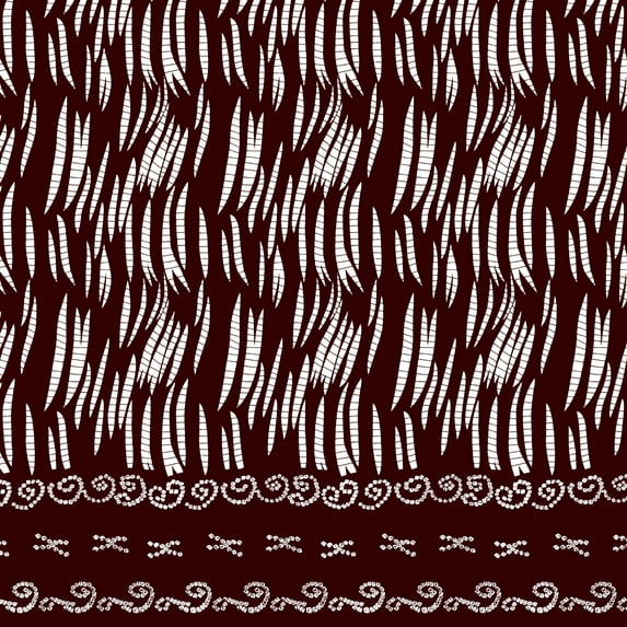 Soimoi polyester Crepe Fabric Linocut Panel Print Fabric by the Yard 42 Inch Wide