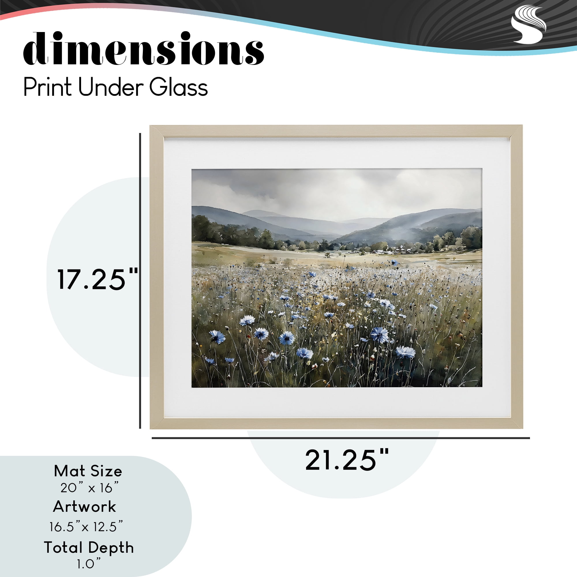 Stupell Industries Sapphire Speckled Fields Birch Framed Print Under Glass, design by Franklyn Gregory