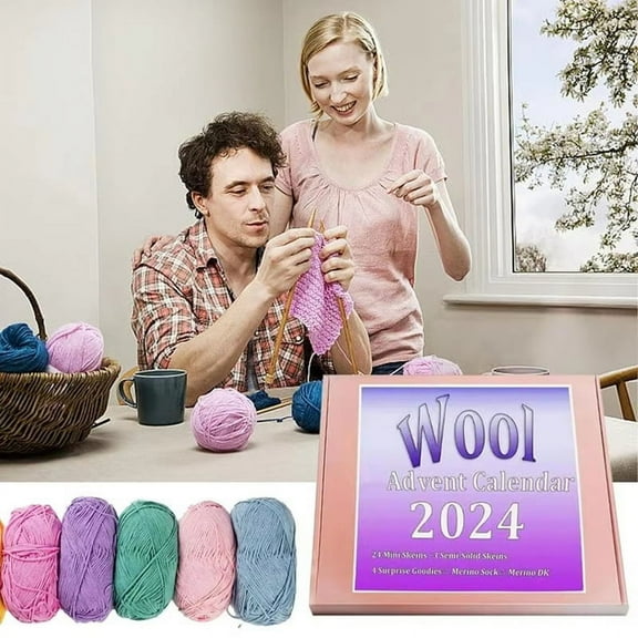 Countdown Knitting Theme Calendar 2024 Christmas Wool Family Interaction Crocheting