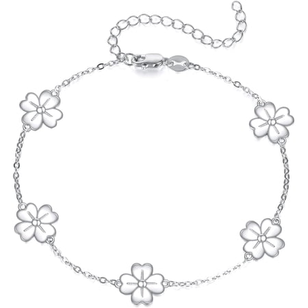 MYSTICPOEM Clover Bracelet for Women Four Leaf Clover Bracelets Lucky Bracelet Jewelry Birthday Graduation Gifts for Mom, Sister, Daughter