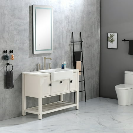 

LED Bathroom Mirror with Lights 40×24 Inch Smart Vanity Mirrors Lighted Wall Mounted Anti-Fog Dimmable Mirror Adjustable White/Warm/Natural Lights(Horizontal/Vertical)