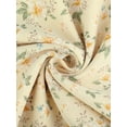 thumbnail image 6 of INSPIRE CHIC Women's Tops 3/4 Sleeves Ruffle Hem Floral Chiffon Shirt Blouses L Yellow-White, 6 of 7