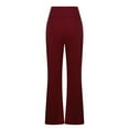 thumbnail image 5 of Simua Women's Drawstring Elastic Waist Bell Bottom Flare Leg Sweatpants Solid Color Causal Loose Pants, 5 of 6