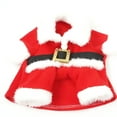 thumbnail image 1 of Disfraz de Santa Claus para perros talla XS, material de poliéster en color rojo, circunferencia del pecho 31cm y largo de espalda 20cm, incluye sombrero, empaque plástico de 15*15*6cm, ideal para, 1 of 4