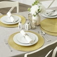 thumbnail image 4 of Contemporary Home Living Round Kitchen Placemats - 15" - Metallic Gold - Set of 6, 4 of 8