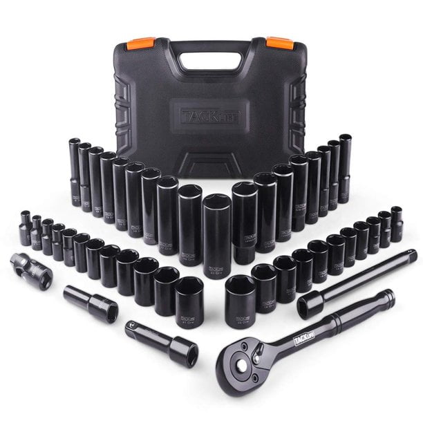 TACKLIFE Socket Set 47pcs 3/8'' Drive Sockets SWS2A