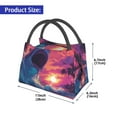 thumbnail image 2 of Yiaed Hawaiian Island Beach Shark Print Lunch box lunch bag Portable Insulated Lunch Box for Women Men Cooler Tote Bag with Front Pocket for Work Picnic Travel, 2 of 6