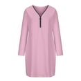 Annhoo Mini Dresses for Women Casual Zip up Long Sleeve Knitted Dress