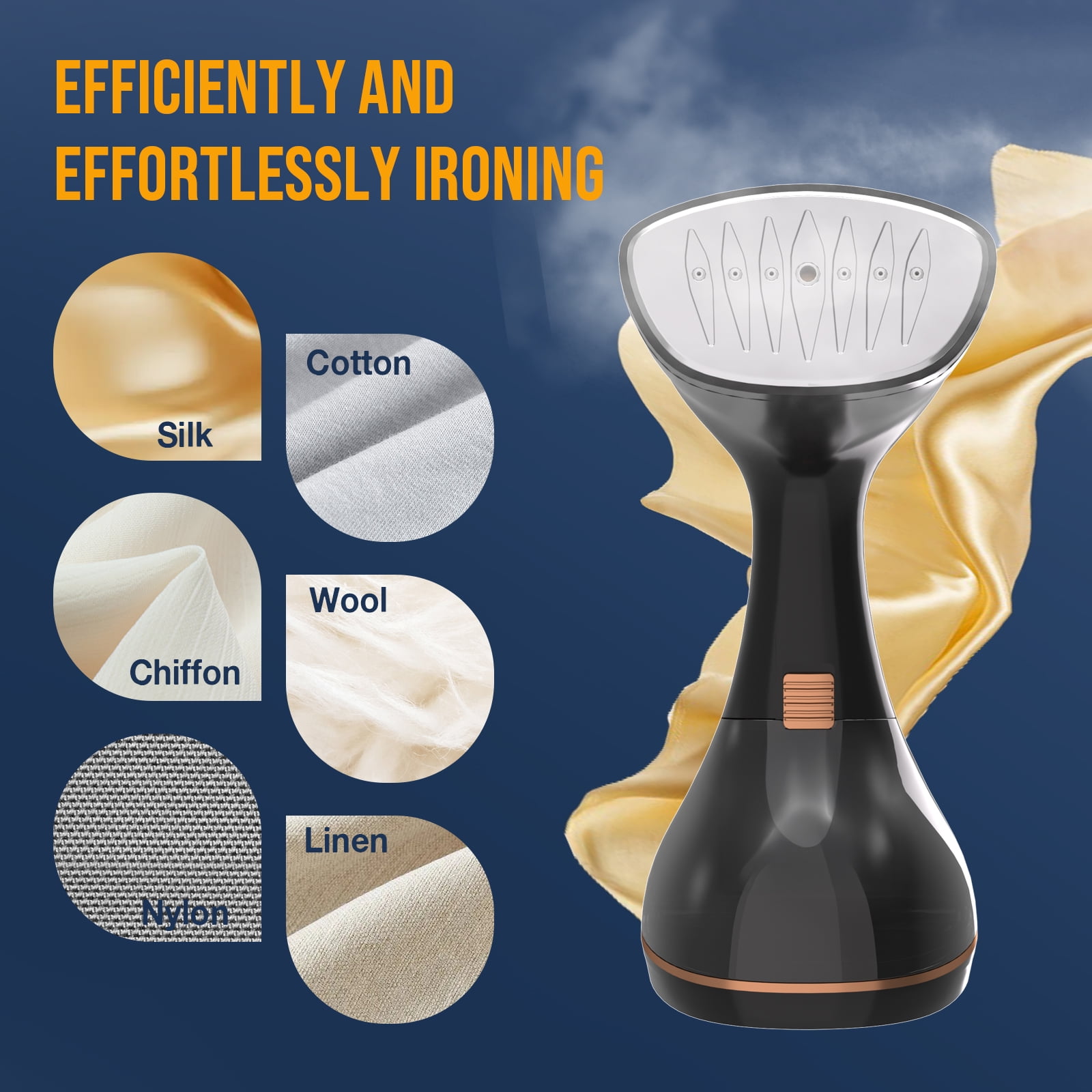 Steamer for Clothes 1200W, SEANEL Portable Clothes Steamer for Home, Travel, 320ml Water Tank