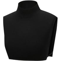 Camicover  Knitted Hoodie Dicky Collar Fake Turtleneck Dickey Collar Detachable Half Top Mock Blouse Collar