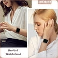 thumbnail image 5 of Braided Solo Loop Compatible with Apple Watch Band 42mm/44mm/45mm/46mm/49mm Women Men, Adjustable Stretchy Bands Elastic Sport Wristbands for iWatch Series 10 9 8 7 6 5 4 3 2 SE,White, 5 of 11