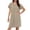 *Khaki, variant on ClodeEU Women's V Neck Short Sleeve Dress with Roll Tab Sleeves,Solid Color Casual Midi Dress Red,Womens Plus M