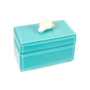 Wood/Glass Decorative Box with Coral
