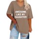 thumbnail image 2 of Fiudx Ropa de Mujer Camiseta Deportiva de Verano de Gran Tamaño con Cuello En V y Manga Corta para Mujer, 2 of 4