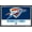 Black Framed Version, variant on NBA Oklahoma City Thunder - Logo 21 Wall Poster, 14.725" x 22.375", Framed