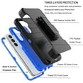thumbnail image 6 of Ebizware for Samsung Galaxy S23 FE 5G Phone Case, Case with [Built-in Screen Protector] Holster Belt Clip Military Grade Heavy Duty Shockproof Kickstand Cover for Galaxy S23 FE 5G - Black/Blue, 6 of 9