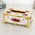 thumbnail image 2 of Caja de Pañuelos Adornada Moderna perfecl Servilletero de Papel Decoración Hotel Soporte de Almacenamiento Rojo Dorado Blanco, 2 of 4