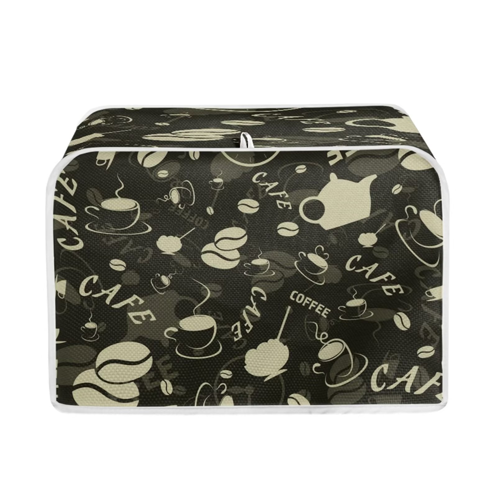 FKELYI Cafe Print Toaster Cover Foldable Toaster Covers 2 Slice