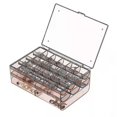 thumbnail image 2 of Caja de almacenamiento de pendientes de joyería con cubierta, caja de almacenamiento de joyería de partición de gran capacidad a prueba de polvo, 2 of 5