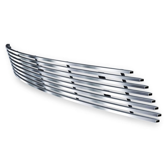 APS Premium Stainless Steel Silver Horizontal Billet Grille Compatible with Toyota Prius 2006-2009 with Fog Light Covered Lower Bumper N19-C17456T