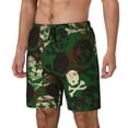 thumbnail image 2 of Haiem Camouflage Skull Mens Swim Trunks with Compression Liner 2 in 1 Swimming Shorts Stretch Swimwear Quick Dry,Board Shorts-3X-Large, 2 of 9