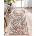 thumbnail image 4 of Well Woven Miro Lyon Vintage Medallion Red Rust Blue Distressed 2'3" x 7'3" Runner Area Rug, 4 of 8