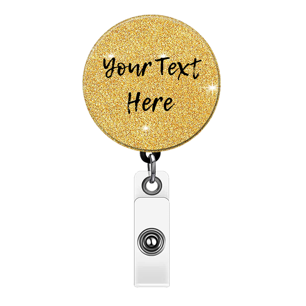WIRESTER 2 inches Lemon Tuesday Customize Text Gold Glitter Key Card