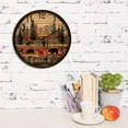 thumbnail image 4 of Kurmntregon Cabin Bear Wall Clock Forest Wildlife Mountain Lodge Wooden Silent Non-Ticking Desk Clock Decorative For Living Room Home Office School Kitchen Wall Decoration Round 10", 4 of 7
