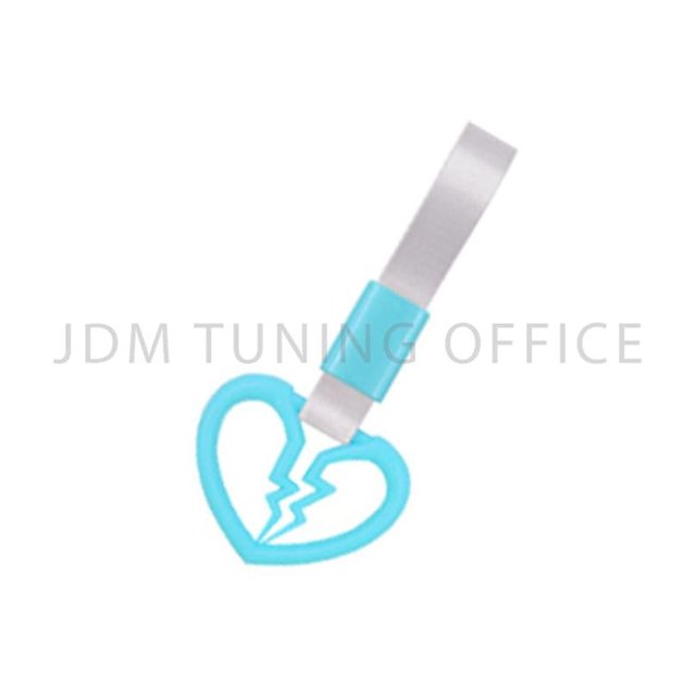 Jdm Broken Heart Shape Plastic Tsurikawa Ring Glow In Dark Subway Train Bus Nylon Handle Strap Multiple Charm Drift Warning Tag