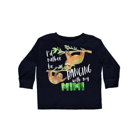 

Inktastic Id Rather Be Hanging with my Mimi- Cute Sloths Gift Toddler Boy or Toddler Girl Long Sleeve T-Shirt
