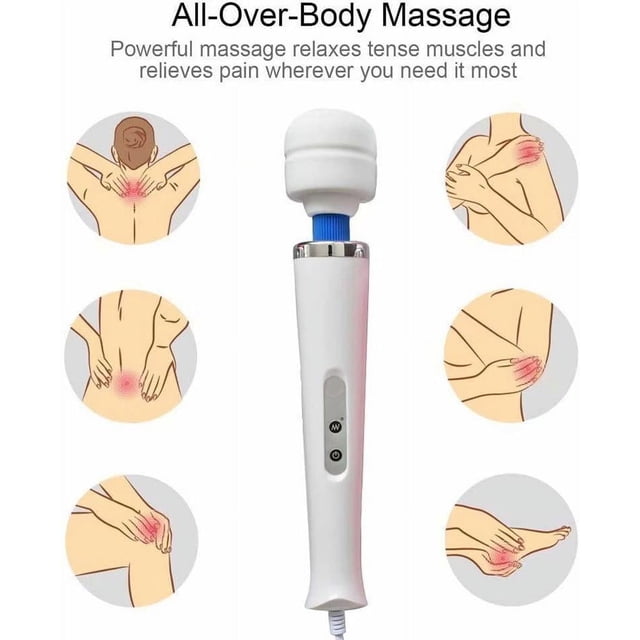 Personal Wand Electric Massager with 10 Powerful Magic Vibrations, Rechargeable Handheld Back Massager Wand Massage for Deep Muscles Pain Relief