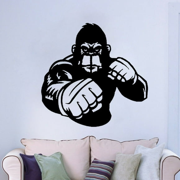Adhesivo de pared de PVC con forma de gorila extraíble con forma de animal, 58 x 59 cm