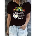 thumbnail image 1 of Camiseta básica para mujer verano SuaveWomen's Colorful Love Heart Graphic Tee - Casual Round Neck Short Sleeve T-Shirt, Stretchy Polyester Blend, Machine Washable - Perfect for Summer & Casual Atti, 1 of 7
