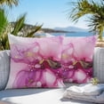 thumbnail image 4 of Pink Marble Outdoor Pillow Covers Pack of 2 Golden Waves Abstract Art Waterproof Throw Pillow Covers Decorative Cushion Cases for Patio Garden Tent Balcony Couch 20x20 inch, 4 of 8