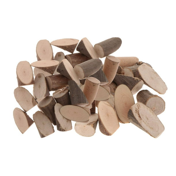 Rodajas de madera portátiles para manualidades, bloques sin terminar, rodajas de madera, bonita madera Triángulo 40pcs