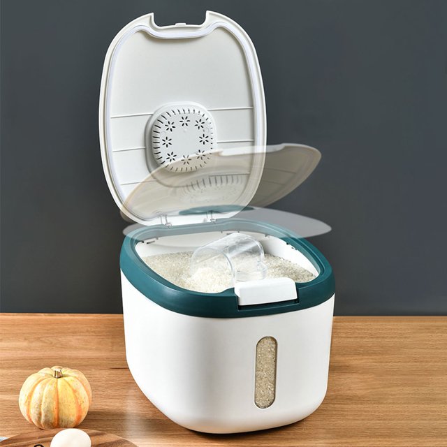 Contenedor de almacenamiento de arroz de 9/18 L, contenedor de almacenamiento de alimentos de plástico con tapa de calidad alimentaria