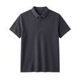thumbnail image 5 of Men's Business Casual Polo Shirt, Waffle Knit Short Sleeve Breathable Top for office & Summer Size M-4XL Gray, 5 of 8
