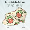 thumbnail image 2 of Salouo Frog Hold Strawberry Print Unisex Bucket Hat, Outdoor Summer Beach Fishing Sun Hat Fun Outdoor Vacation Hat for Men Women Teens,Reversible Double-Side-Wear, 2 of 6