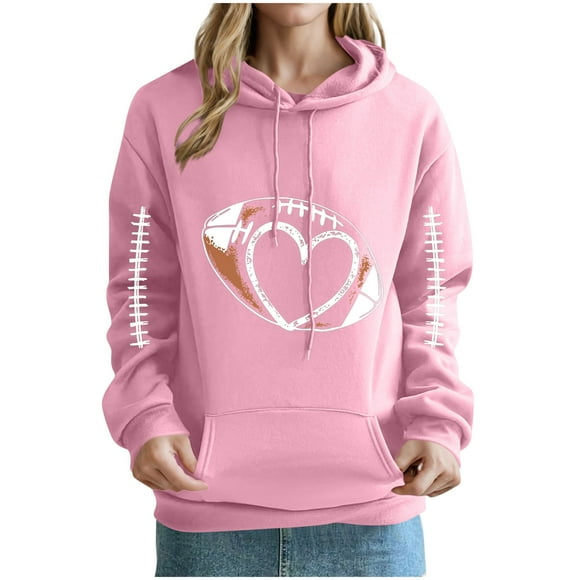 Ailaofu Football Sweatshirts for Women Oversized Crewneck Sweatshirt Cute Crewnecks Holiday Long Sleeve Rugby Sweat Shirts