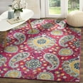 thumbnail image 3 of SAFAVIEH Madison Hope Floral Paisley Area Rug, Fuchsia/Gold, 5'3" x 5'3" Square, 3 of 6