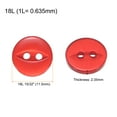 thumbnail image 2 of Uxcell 50Pcs 18L Red Round Sewing Buttons 11.5mm 15/32" Resin 2-Hole Fish Eye Craft Replacement Button, 2 of 6