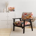 thumbnail image 2 of Designart "Coral Whimsical botanic Wilds II" Coral Abstract Upholstered Accent Chair - Modern Arm Chair For Living Room, 2 of 5