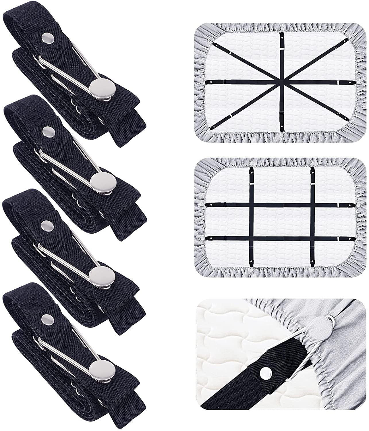 Fitted Bed Sheet Holder Grip Mattress Gripper Clip Fastener Elastic Strap HO3 