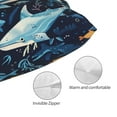 thumbnail image 3 of KLL Playful Whales Underwater Scene Pillow Covers Envelope Closure,Super Soft and Cozy Fuzzy Fleece Pillow Case Cover 16"x24", 3 of 5