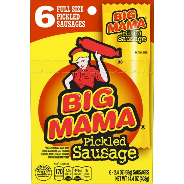 Penrose Big Mama Pickled Sausages, 2.4 Ounce, 6 Pack