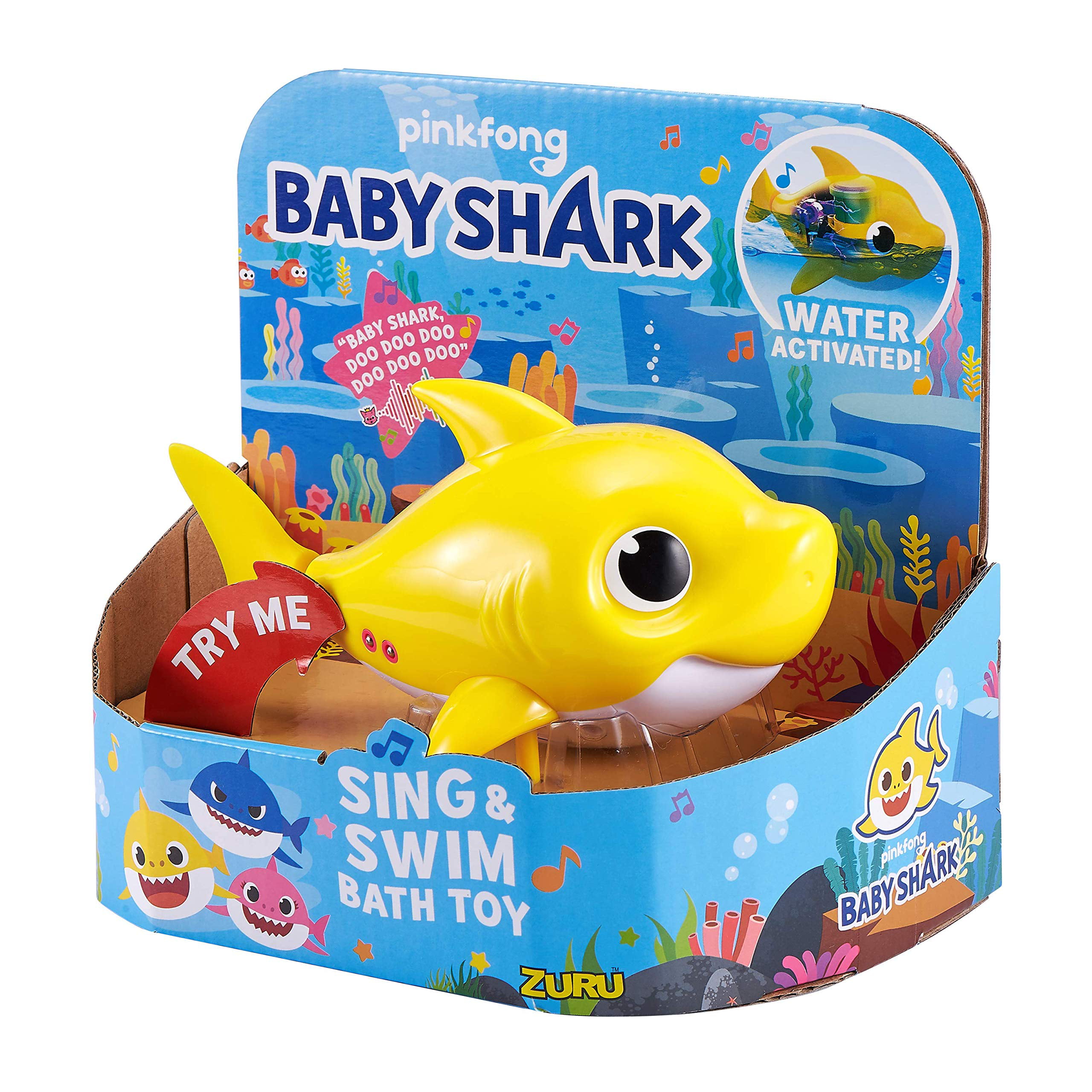 Robo Alive BABY SHARK Sing & Swim Bath TOY Water Activated PINK Pinkfong 