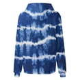 thumbnail image 5 of Women Dressy Blouses Fall Loose Fit Hooded Long Sleeve Cap Cold Shoulder with Pocket Tie Dye Printed Leisure Cotton Hoodies Sweatshirts(Blue,XL), 5 of 5