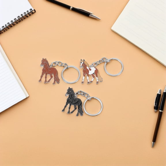 OFFIGAM 6-Pack Metal Horse Keychains Stylish Animal Charms Pendant for Backpack, Purse, Bag Decoration Accessories