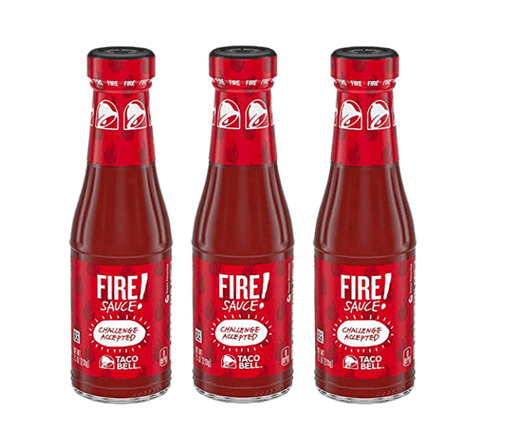 Taco Bell Fire Sauce Glass Bottle, 7.5 OZ