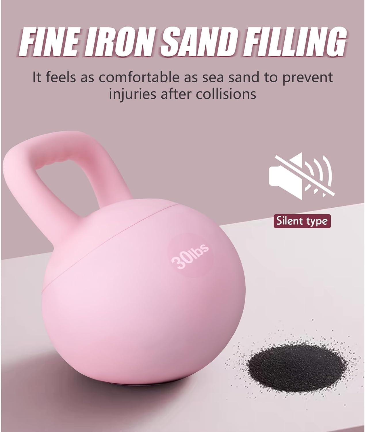 Soges Soft Kettlebells,Iron Sand Filled Weights Strength Training Kettlebells,Shock-Proof Weights and Wide-Grip Handle,Fitness Soft Kettlebells for Women Men,Home Gym Kettlebells,Pink,10LBS